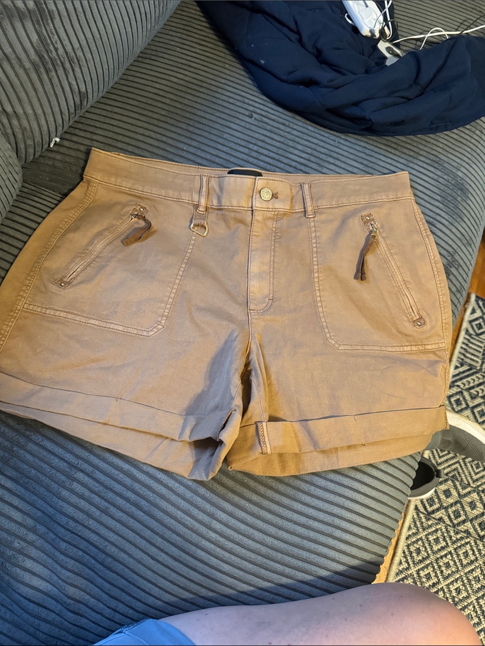 White House Black Market Tan Cuffed Utility ShortsNWOT